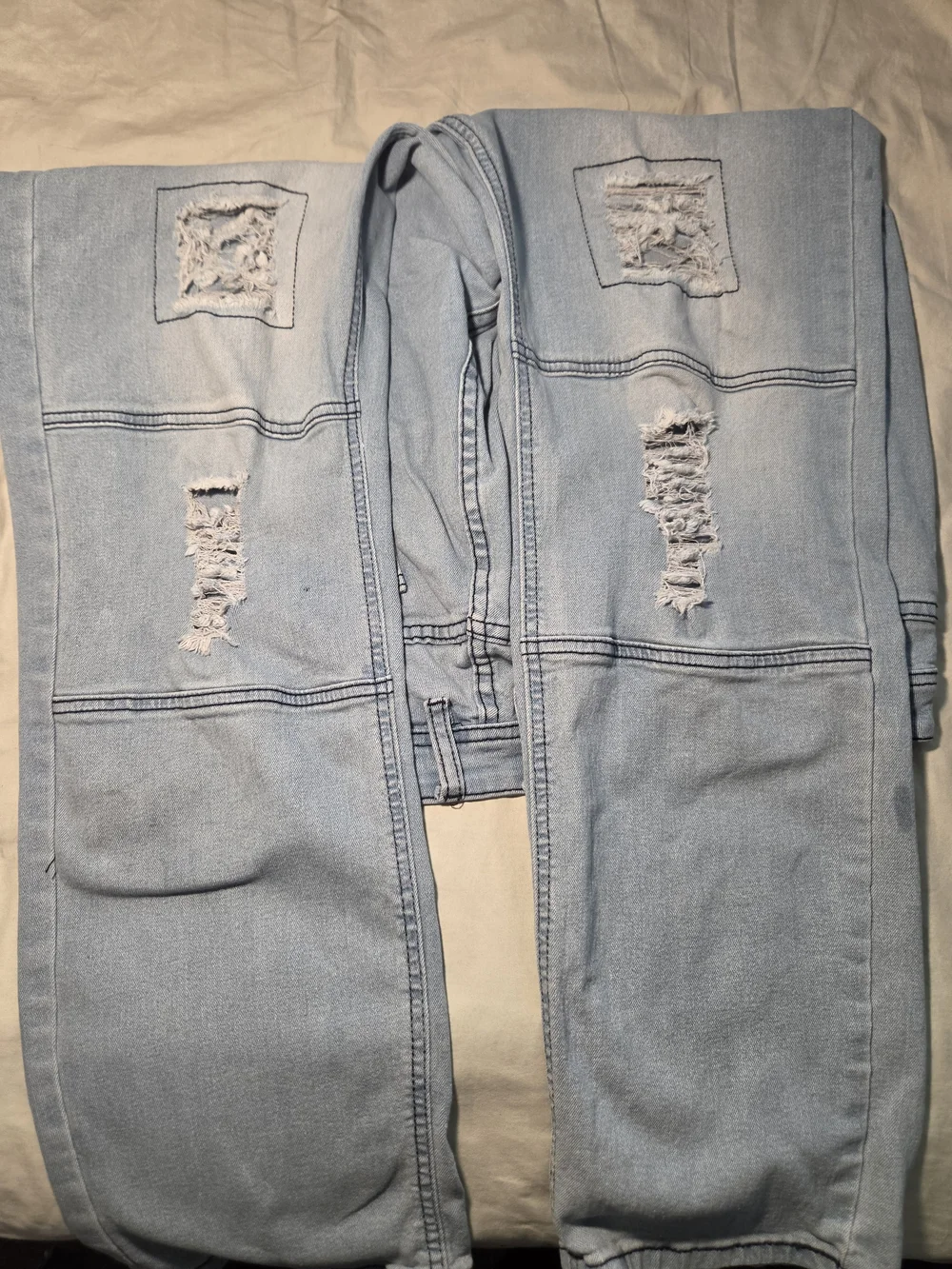 Light Blue Distressed Men’s Jeans